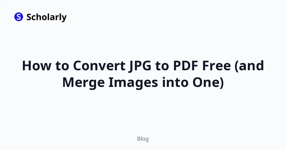 How to Convert JPG to PDF Free (and Merge Images into One)