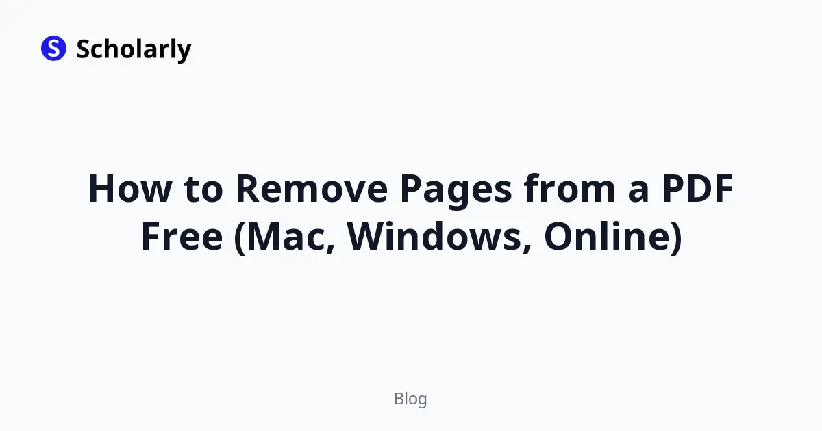 How to Remove Pages from a PDF Free (Mac, Windows, Online)