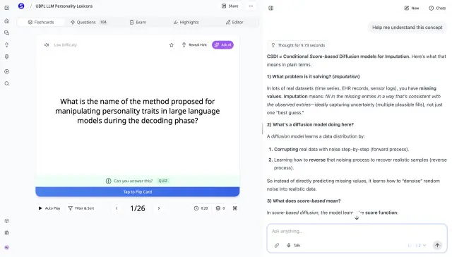 Scholarly Flashcards - Study mode with AI Chat